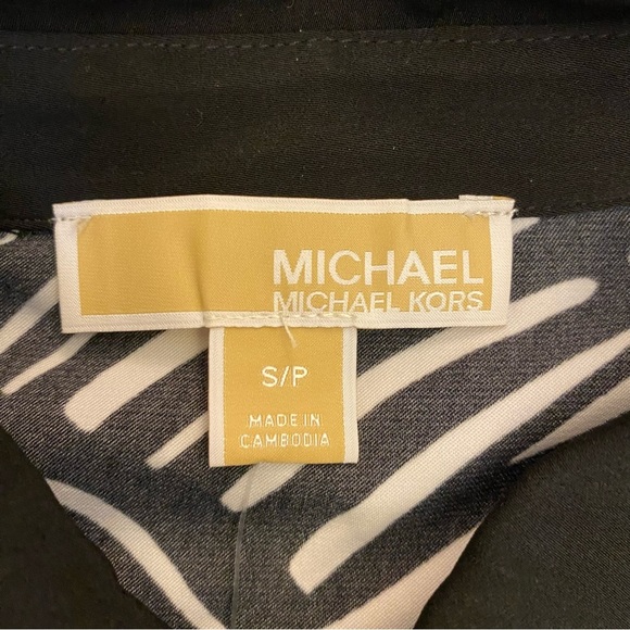 Michael Kors Women's Long Sleeves Blouse Black White Button Up Size S - NWT $110 - Picture 10 of 13